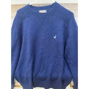 Flying Scotsman Collection Mens Navy Blue Mallard Duck Embroidered Sweater Large